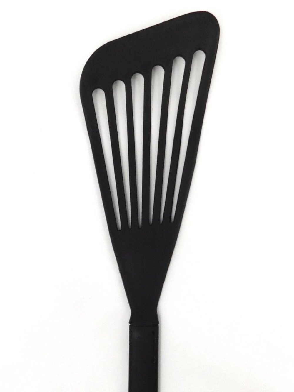 Assymetrical Black Nylon Slotted Pelton Spatula Turner Flipper High Temperature